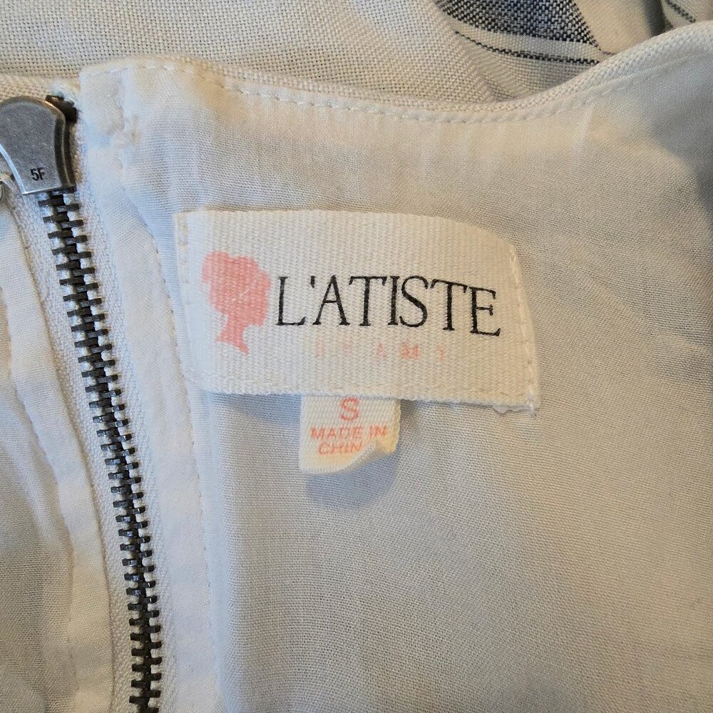 L'atiste Blue and White Striped Jumpsuit - Picture 7 of 8